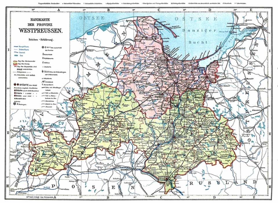 Karte der Provinz Westpreußen 1906